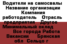 Водители на самосвалы › Название организации ­ Компания-работодатель › Отрасль предприятия ­ Другое › Минимальный оклад ­ 45 000 - Все города Работа » Вакансии   . Брянская обл.,Сельцо г.